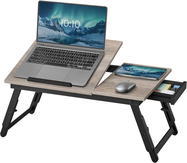 SONGMICS Laptoptisch, Laptopständer, Frühstückstablett, klappbare Beine, für Bett und Sofa, höhenver