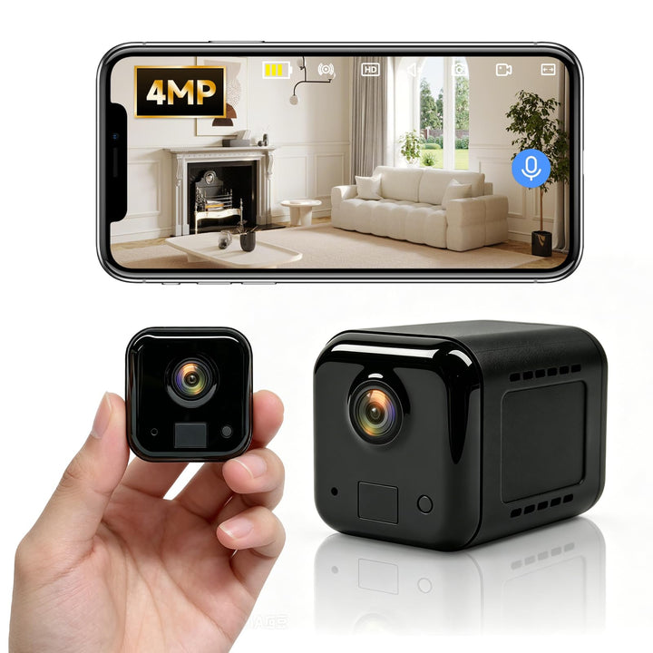 Mini Kamera Überwachungskamera Innen Akku 2,4 GHz/5 GHz WiFi Kamera überwachung innen mit 3000mAh Ak