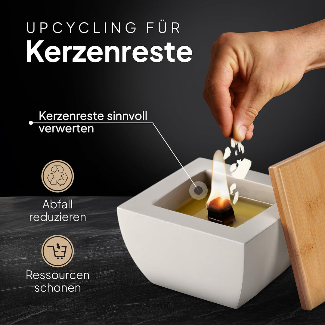Betonkerze Kerzenrestefresser Dauerkerze - -Kerze für Lange Brenndauer, Wachsfresser für Kerzenreste