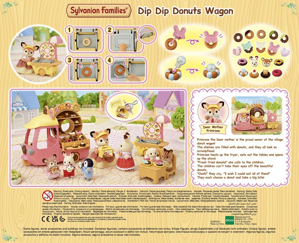 Sylvanian Families - 5808 Donutwagen mit Figur, Spielset mit Tierfigur, samtige Tierfiguren, Spielze
