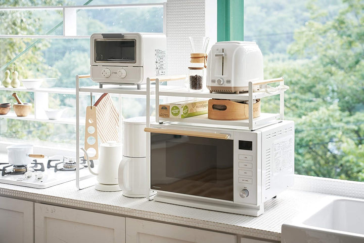 Yamazaki 3613 Tosca Allzweckregal, weiss, Stahl/Holz, Minimalistisches Design