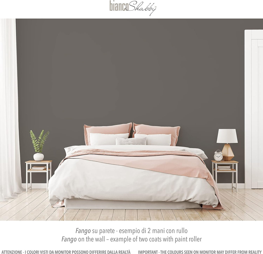 bianco Shabby® Fango Kreidefarbe Wasserbasis für Alle Oberflächen einfach zu verarbeiten ohne schlec