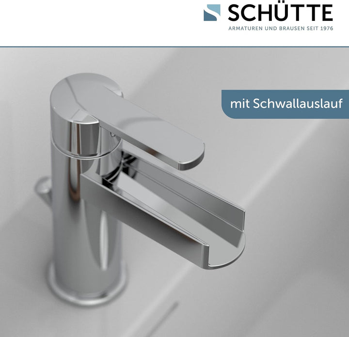 SCHÜTTE NIAGARA Waschtischarmatur mit Schwallauslauf, Wasserfallarmatur für Waschtisch, waschtischar