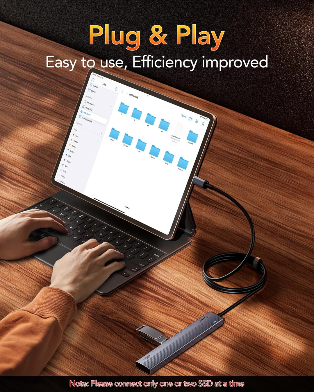 Aceele USB C Hub 3.2 Gen 2 Splitter mit 4 USB-C-Anschlüssen, USB 3.2 Datenhub mit 60 cm Kabel, geeig