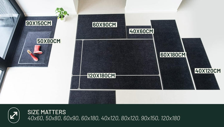 Studio M Classic Schmutzfangmatte/Küchenläufer 60x180 cm, rutschfeste Fussmatte Lang für Innenbereic