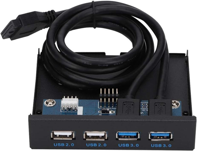 ASHATA 2-Port USB3.0 + 2-Port USB2.0 3,5-Zoll-Frontblende USB-Hub-Erweiterungsdiskettenlaufwerk Fron