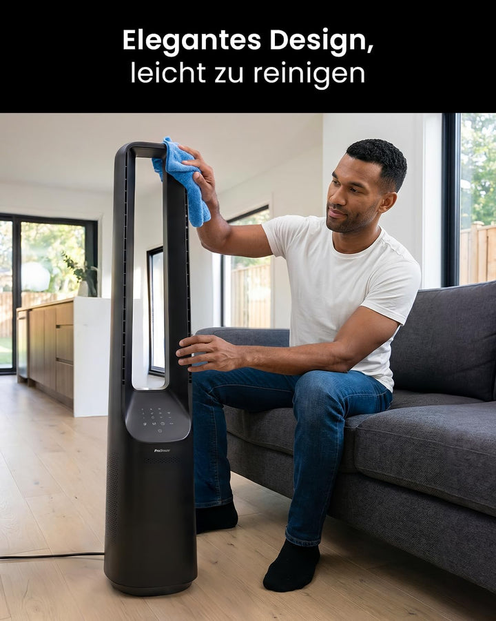 Pro Breeze 101cm rotorloser Ventilator, Gleichstrommotor, Ventilator mit Fernbedienung, LED Display,