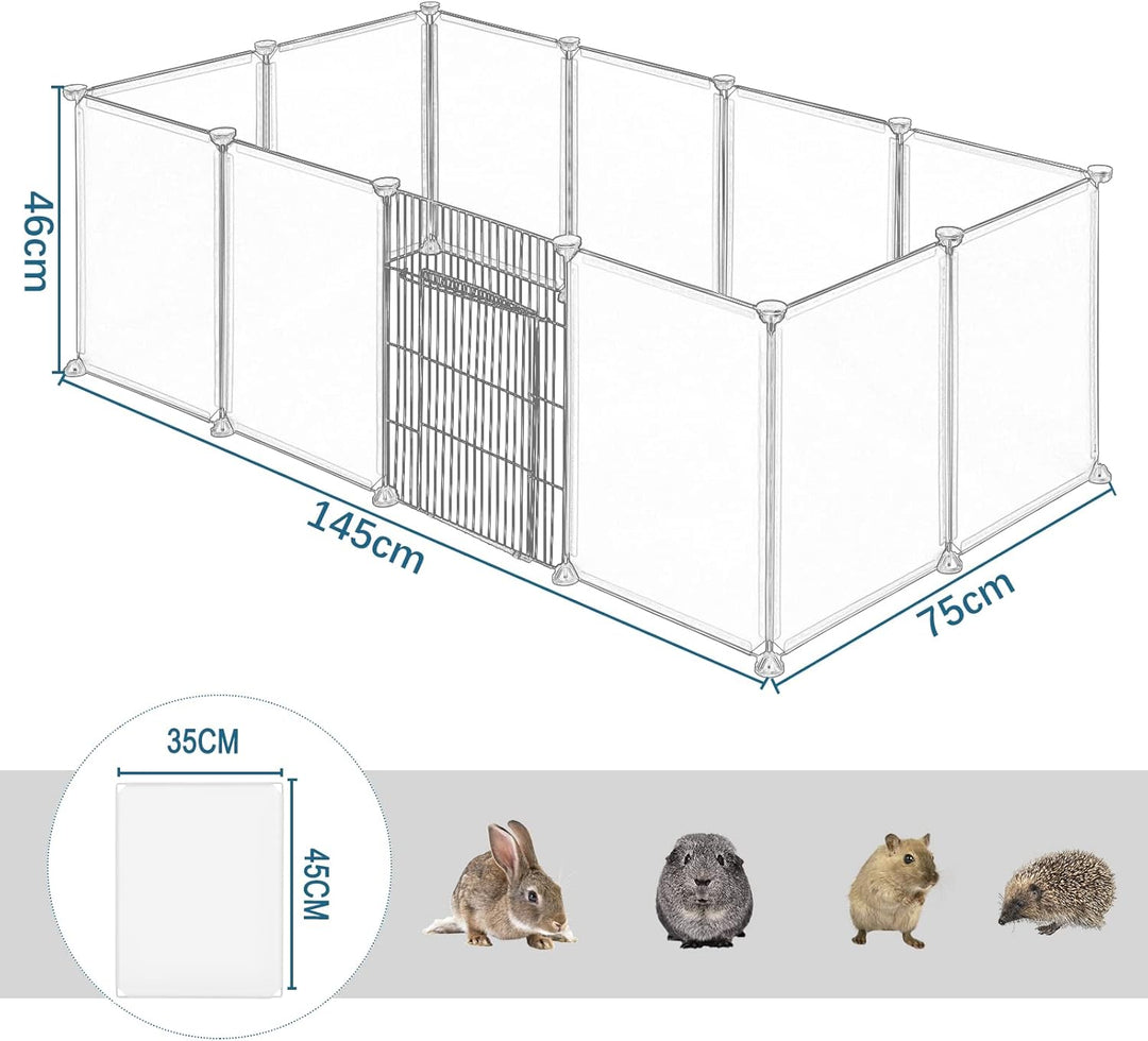 EUGAD Freigehege für Kaninchen, Meerschweinchen Gehege, Welpenauslauf Kleintiergehege inkl. Tür, Fre