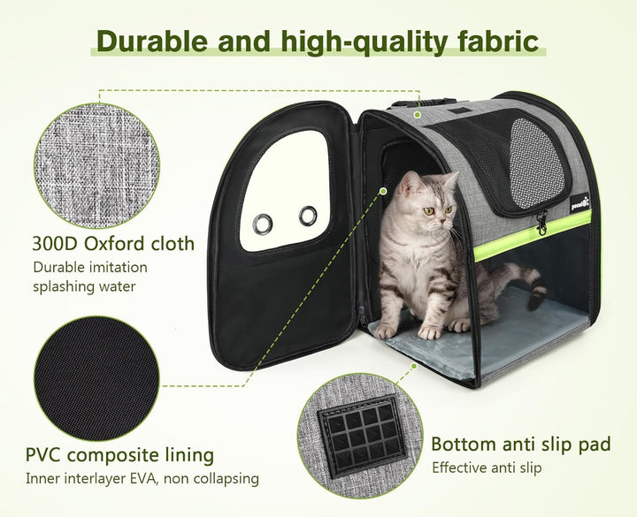 pecute Hunderucksack Erweiterbar, Faltbar Katzenrucksack Katzen mit Anti-offener Reissverschluss, Ru