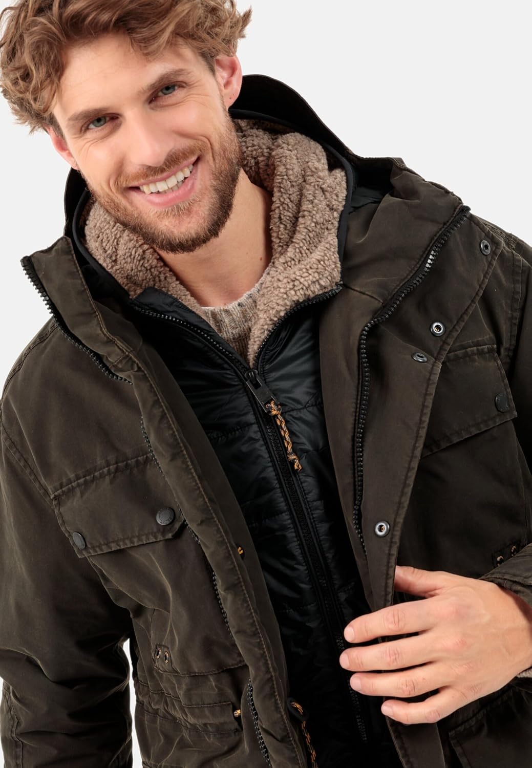 camel active Herren teXXXactive® Funktionsjacke mit Kapuze 56 Dunkelbraun, 56 Dunkelbraun