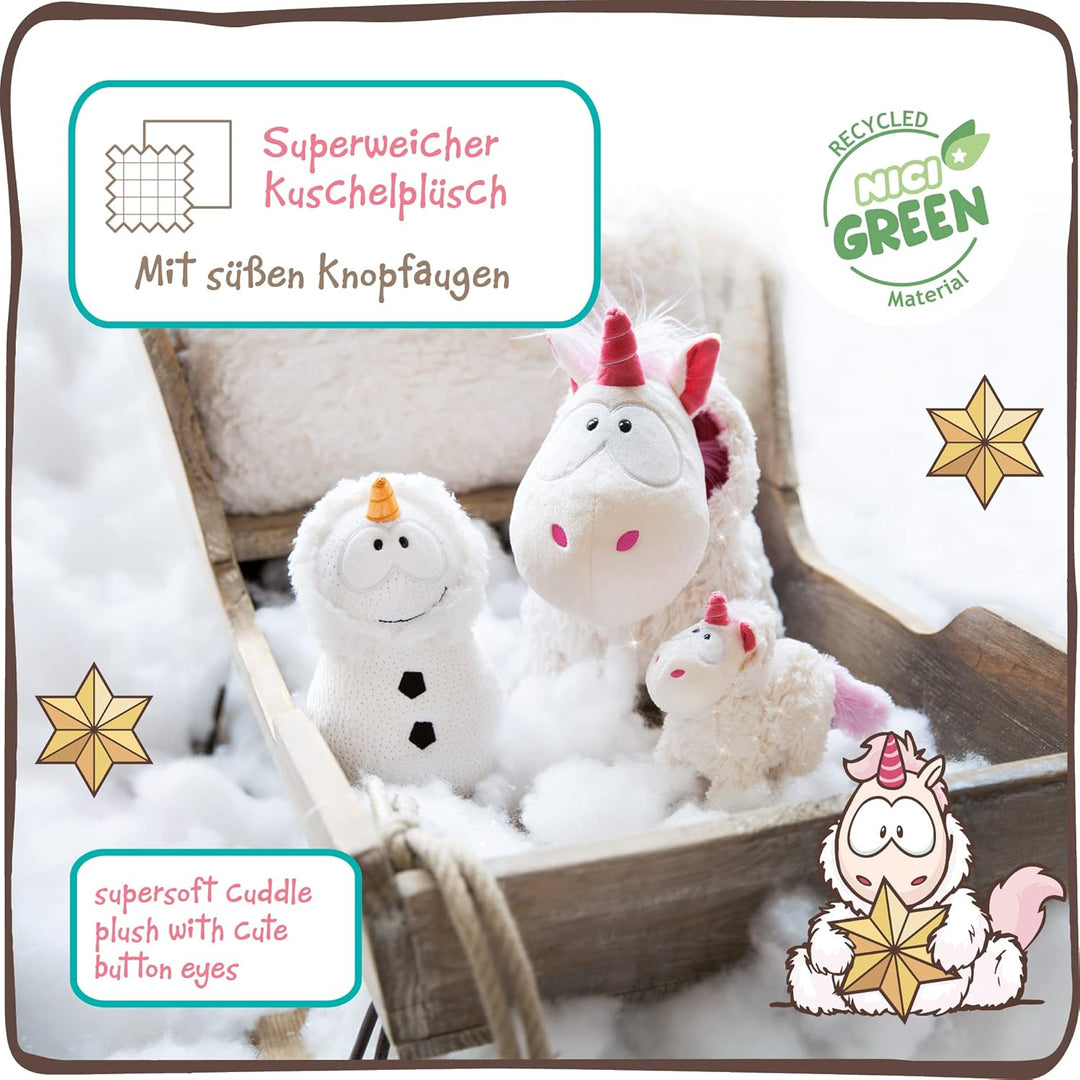 NICI Kuscheltier Einhorn Theodor im Schneeanzug 13 cm I Plüschtier für Mädchen, Jungen & Babys I Fla
