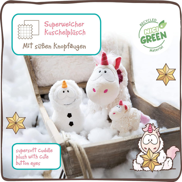 NICI Kuscheltier Einhorn Theodor im Schneeanzug 13 cm I Plüschtier für Mädchen, Jungen & Babys I Fla