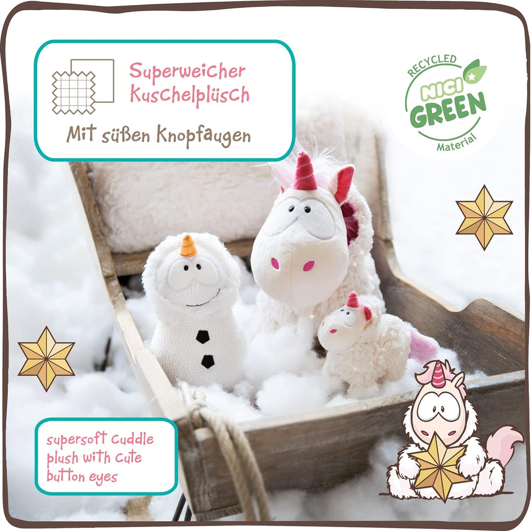 NICI Kuscheltier Einhorn Theodor im Schneeanzug 22 cm I Plüschtier für Mädchen, Jungen & Babys I Fla