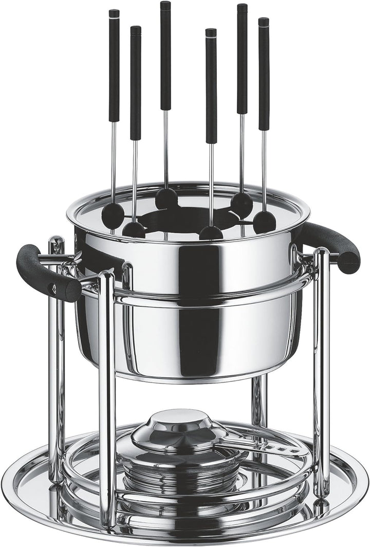 WMF Allegro Fondue-Set 11-teilig, für 6 Personen, mit Brenner und Gabeln, Cromargan Edelstahl, Fondu