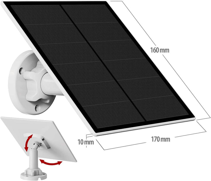 revolt Solarmodule: 4er Universal Solarpanel für Akku IP Kameras mit USB Typ C Port, 5W (Wetterfeste