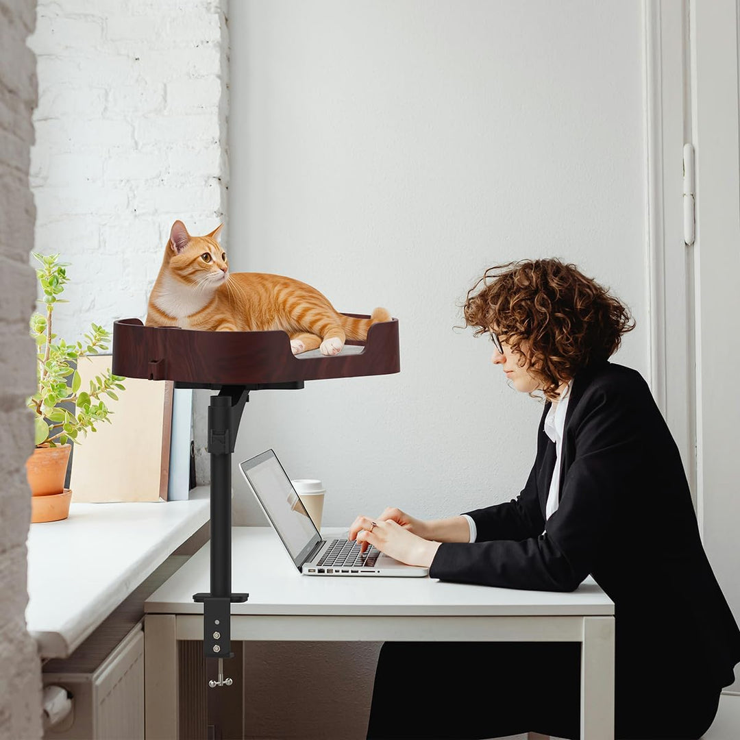 Bürotisch Katzenbett - Adjustable Katzenliege mit Clip-Montage für Schreibtisch, Komfortable Katzenn
