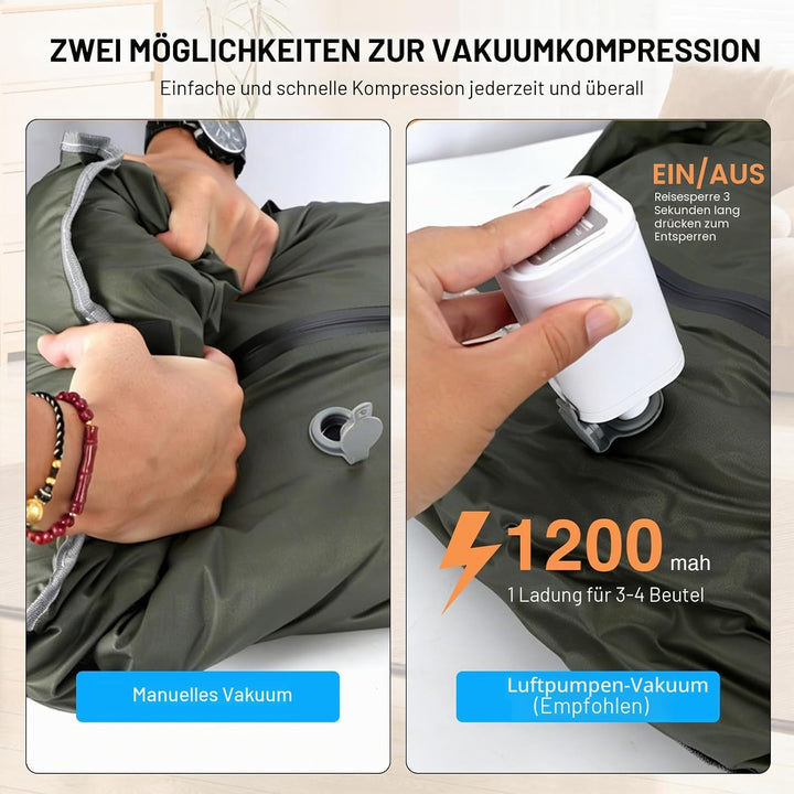 Vakuumbeutel TPU, Kompressionsbeutel mit Ventil für Pumpe oder manuelles, aus 70D Nylon, wasserdicht