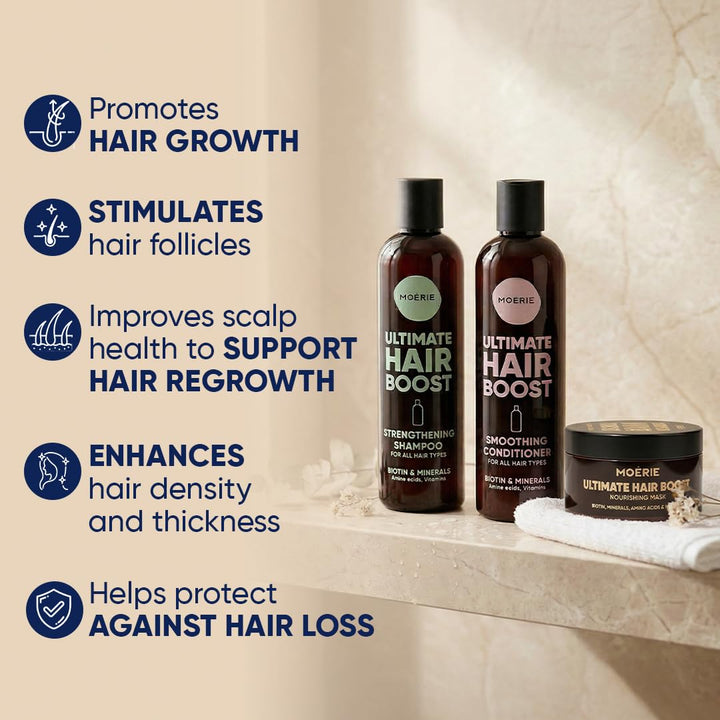 Moerie Mineralstoff-Shampoo Und Conditioner Plus Haarmasken-Paket – Das Ultimative Haarpflegeset – F