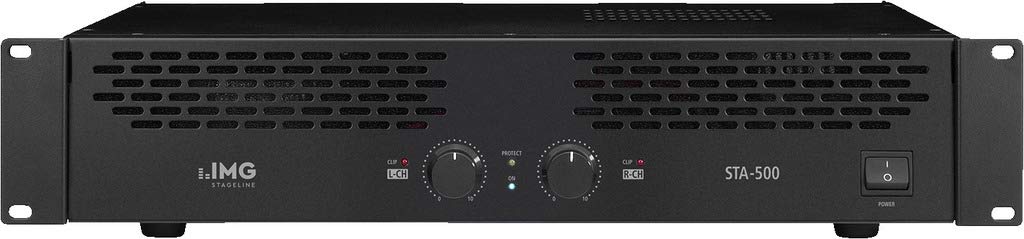 IMG STAGELINE STA-500 Stereo 2-Kanal PA-Verstärker in Schwarz, PA-Amplifier mit 400-Watt Leistung un