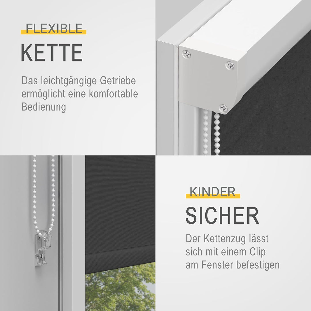 Sol Royal Kassettenrollo mit Führungsschiene SolReflect K24 100x175 cm Anthrazit - Blackout Thermoro