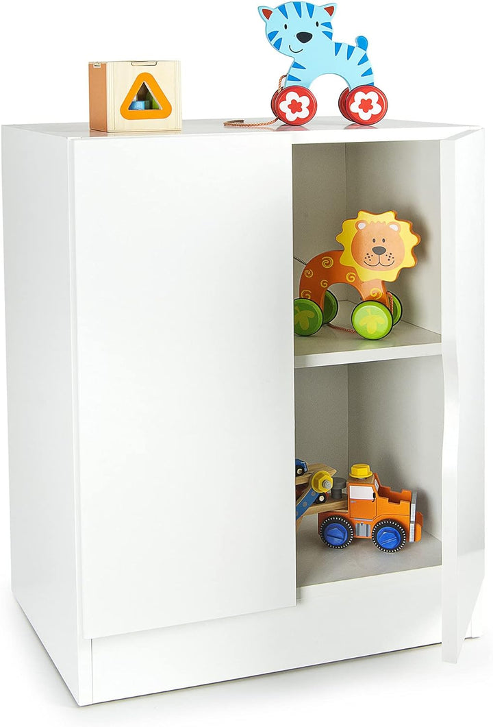 Leomark Moderner weiss Schrank - Roma - Kinderzimmermöbel, Kleiderschränk, Kommode, höhenverstellbar