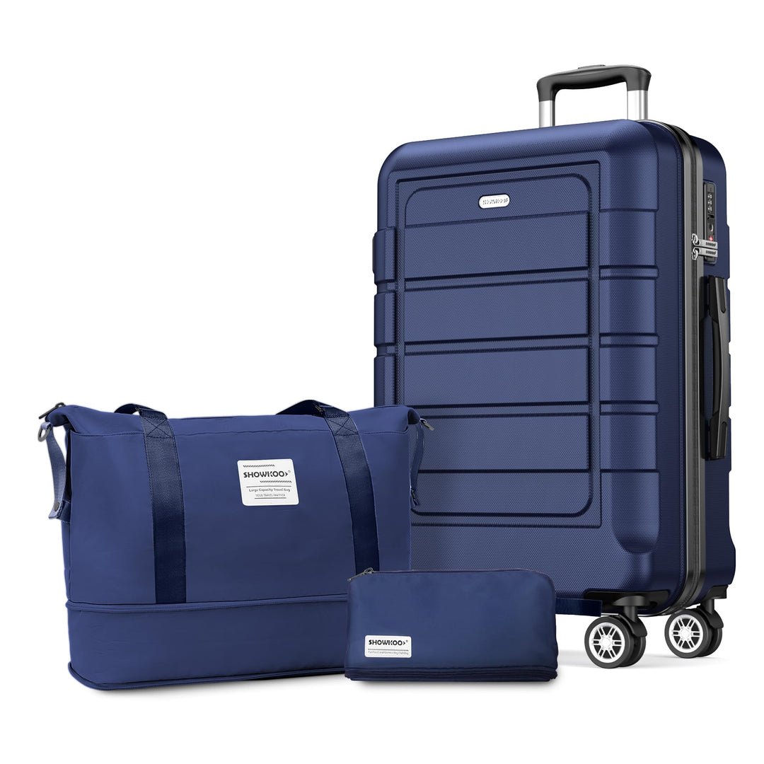 SHOWKOO Koffer Gross Hartschale Leicht ABS+PC Erweiterbar Reisekoffer Haltbar Handgepäck Sets 4 Roll