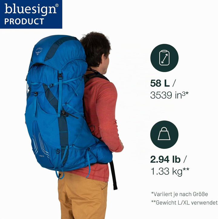 Osprey Herren Rucksack Exos 58 Tungsten Grau, Dunkelgrau