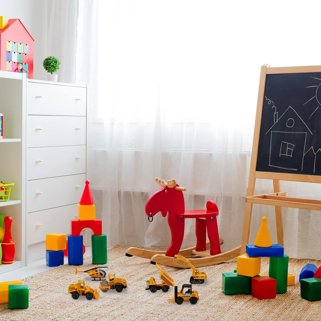 Relaxdays Baustellenfahrzeuge Kinder, 6er Set, Spielzeugautos, Mini Baustelle, ab 3 Jahre, Metallaut