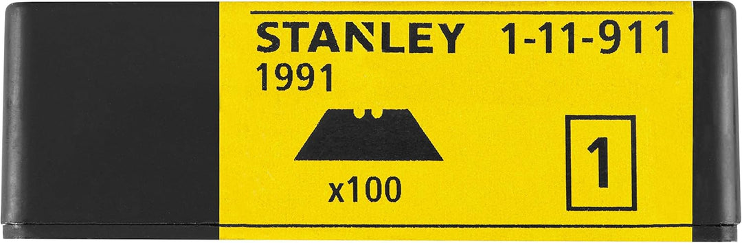 Stanley Trapezklingen 1991 (ohne Lochung, 0,45 mm Klingenstärke, 50 mm Klingenlänge, 100 Stück in ei