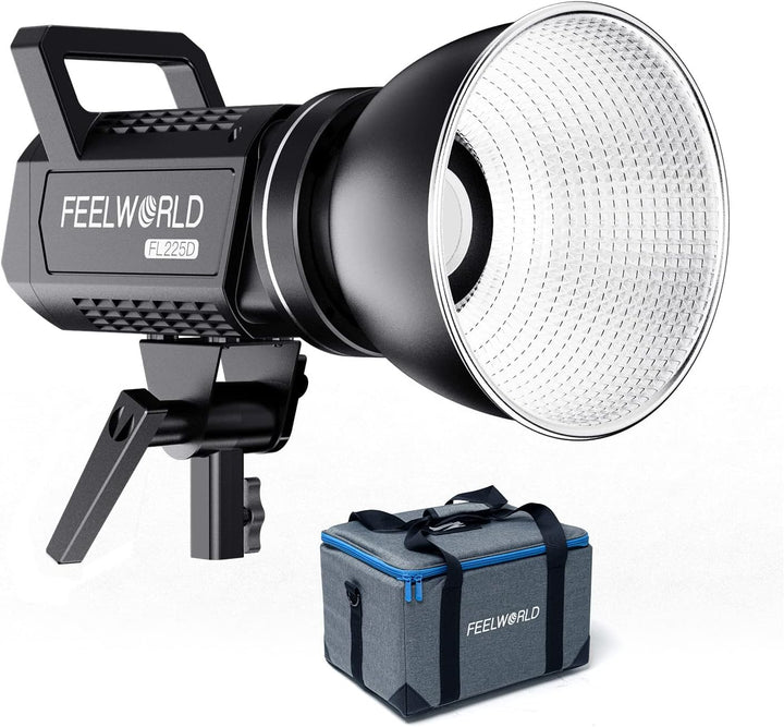 FEELWORLD FL225D 5600K Tageslicht Videostudioleuchte 225W Dauerlicht CRI96+ TLCI97+ 675001ux@1m für