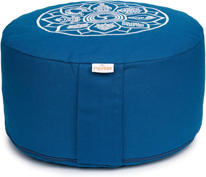 Yogabox Meditationskissen Glückssitz® 8 Glückverheissende Symbole petrol, petrol