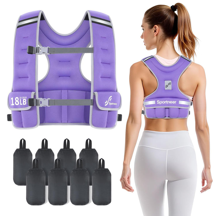 Sportneer Verstellbare Gewichtsweste für Damen Laufweste, 2,7-4,5kg/ 4,5-8,16kg Gewichtsweste für Kr