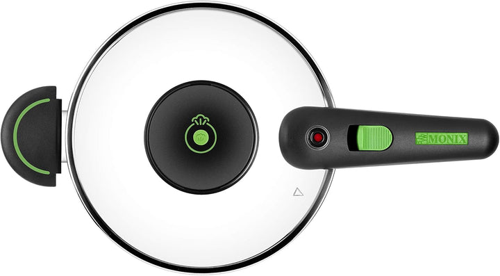 MONIX Presto | 6-Liter-Schnellkochtopf aus Edelstahl 18/10, geeignet für alle Herdarten, einschliess