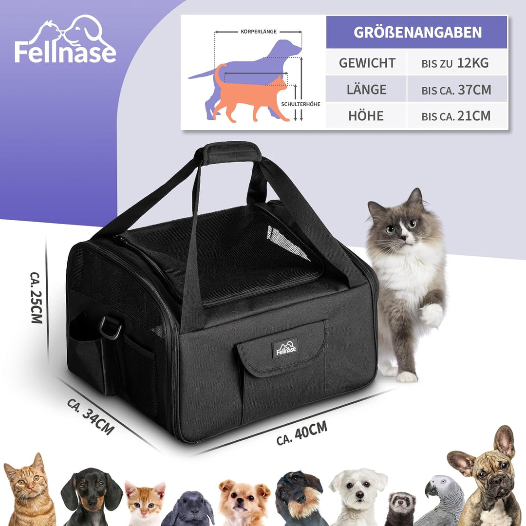 Hundebox Auto Katzen Transporttasche - Das Wohlfühl Hotel für Hund u. Katze - Flugzeug zugelassene H