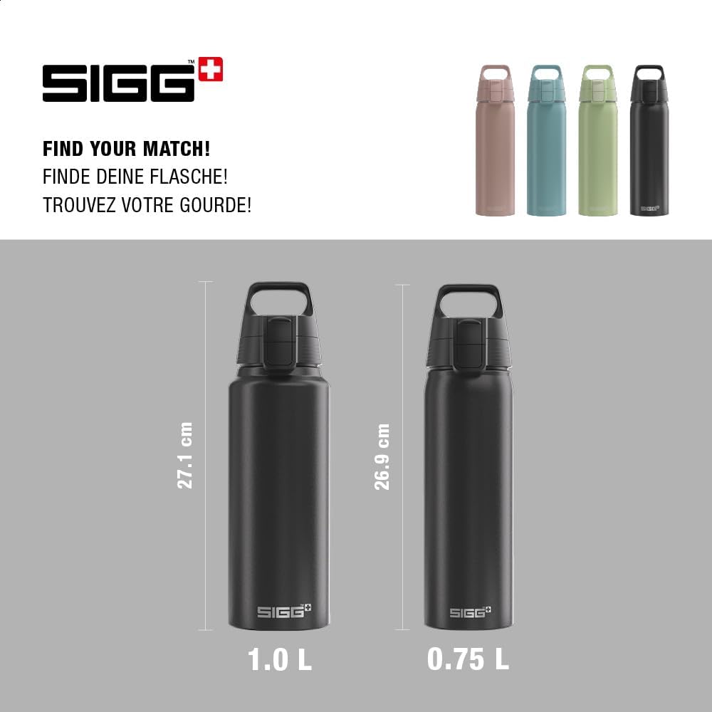 SIGG - Alu Trinkflasche - WMB ONE - Made in Switzerland - ClimatePartner - Kohlensäure geeignet - Au