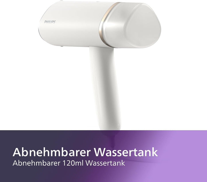 Philips Tragbarer Dampfglätter 3000 Series - 1000 W, Kompakt und Faltbar, konstante Dampfleistung 20