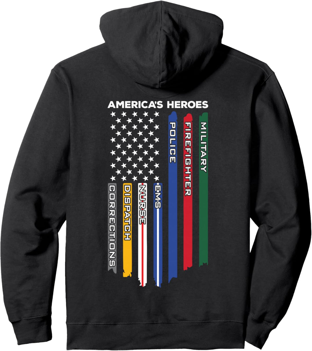 First Responders – Polizei Militär Feuerwehrmann Krankenschwester – Rücken Pullover Hoodie