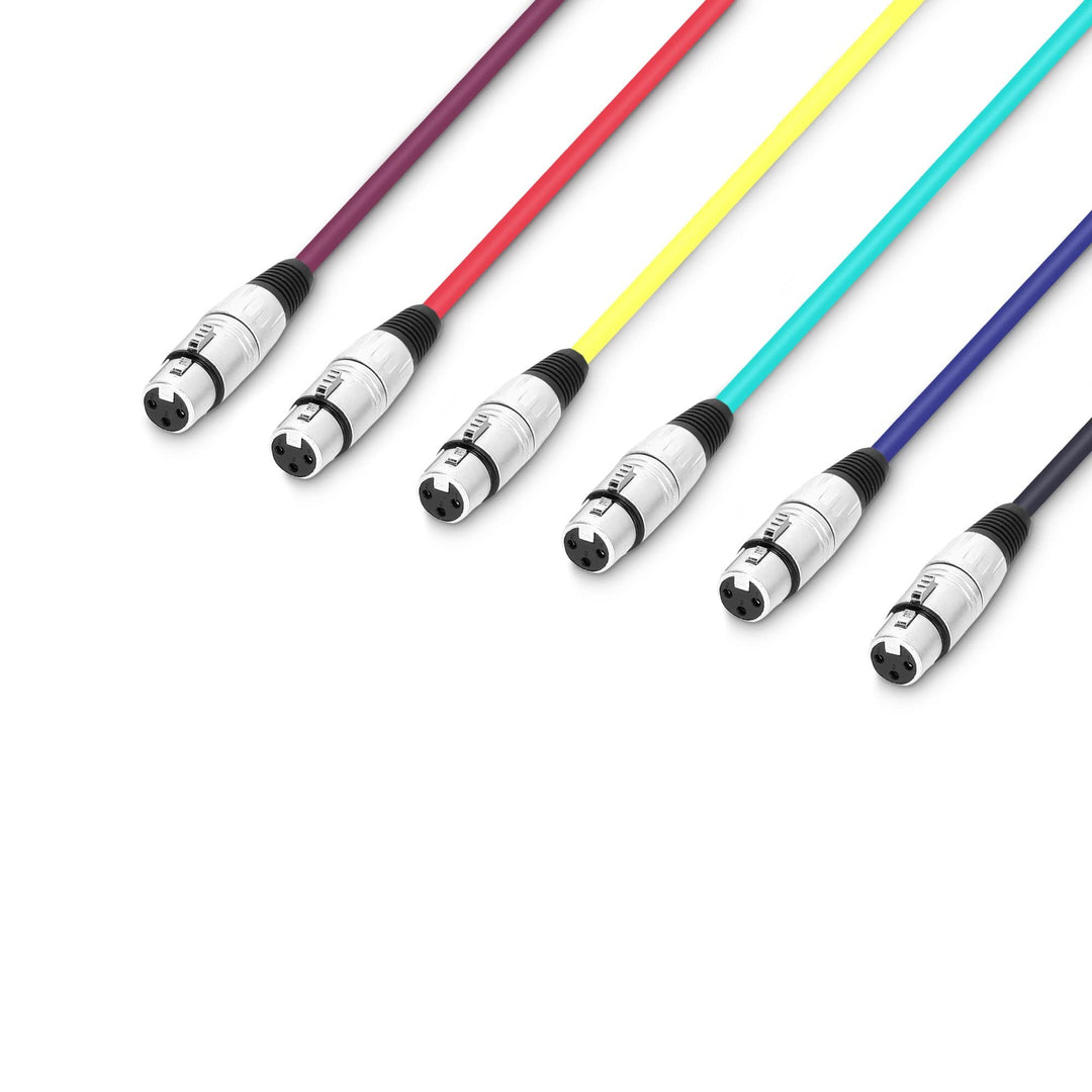 Adam Hall Cables 3 STAR MMF 0050 SET - Mikrofonkabel, 3-Pol XLR female auf 3-Pol XLR male, 6 Stück,