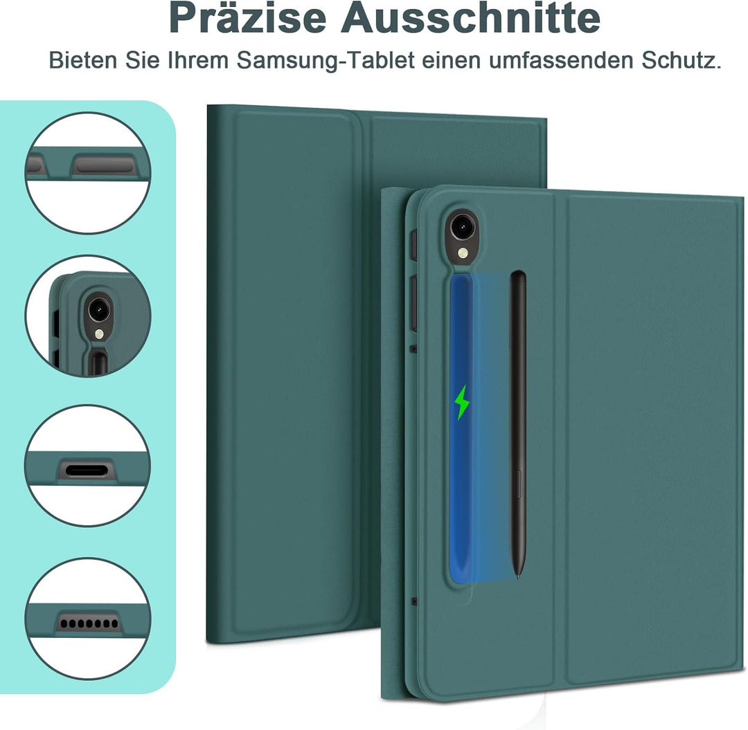 Bettdow für Samsung Galaxy Tab S10 Lite/S10 FE 10.9" 2025 Tastatur Hülle, Deutsch QWERTZ Layout Abne
