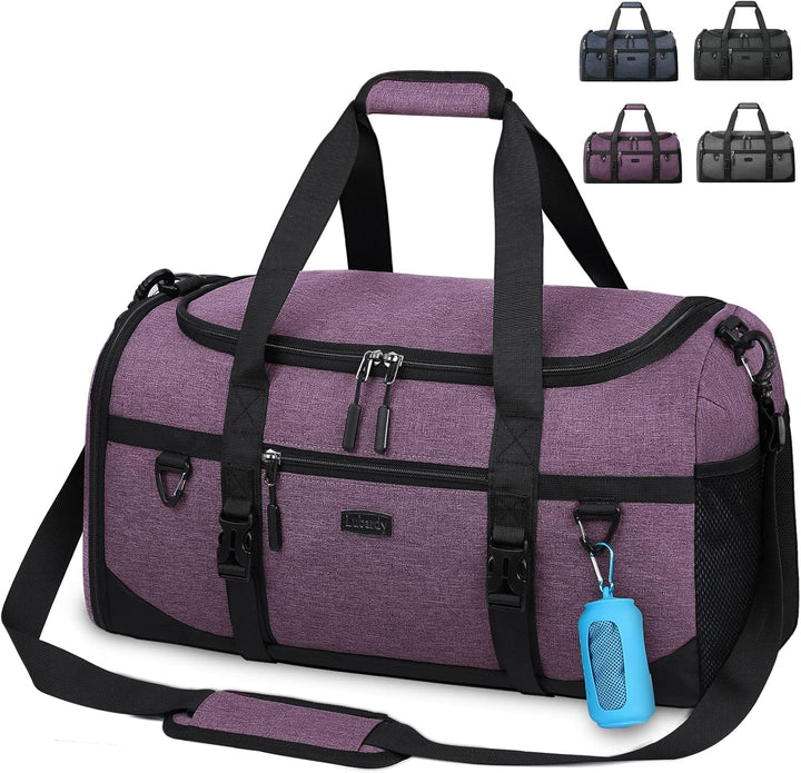 Lubardy Sporttasche Reisetasche Gross 55L Wasserdicht mit Sporthandtuch Schuhfach Nassfach Weekender
