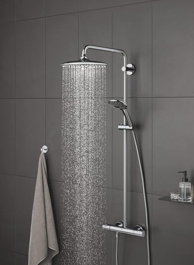 GROHE Vitalio Joy 110 - Handbrause (wassersparend, mit 3 Strahlarten, Antikalk System), rund, chrom,