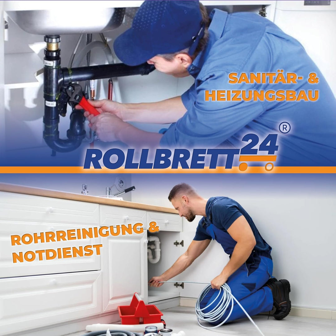 WC-Montagehilfe für wandhängende WCs & BDs – Höhenverstellbares Montage-Rollbrett 125–215 mm, 360° R