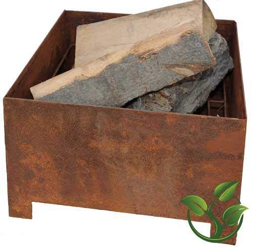 mgc24® Feuerkorb für Garten und Terrasse | eckig ca. 38x38x24cm | Stahl Rostoptik eckig 38x38x24cm,