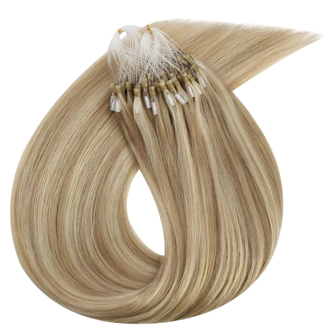 Ugeat Cold Fusion Microring Extensions Echthaar 50Gramm 45cm Haarverlängerung mit Microring Extensio