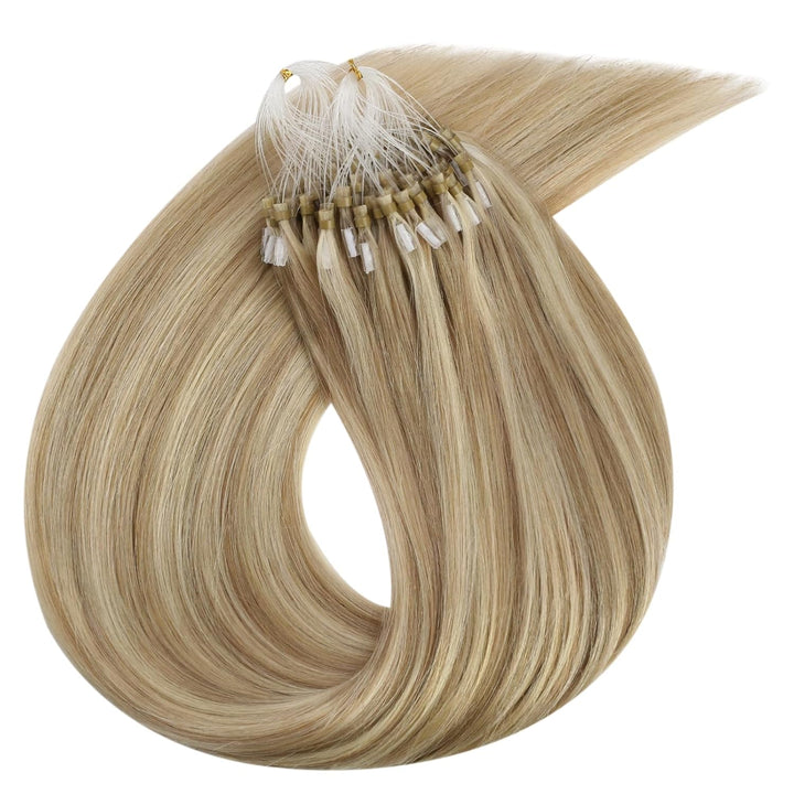 Ugeat Cold Fusion Microring Extensions Echthaar 50Gramm 45cm Haarverlängerung mit Microring Extensio