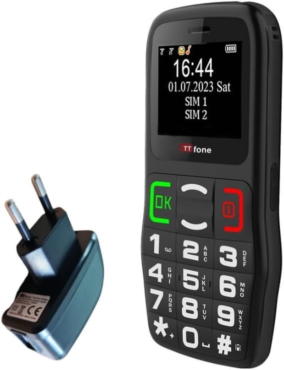 TTfone TT220 Big Button Handy für ältere Menschen mit Nothilfe-Taste, Sprechtasten, Lange Akkulaufze