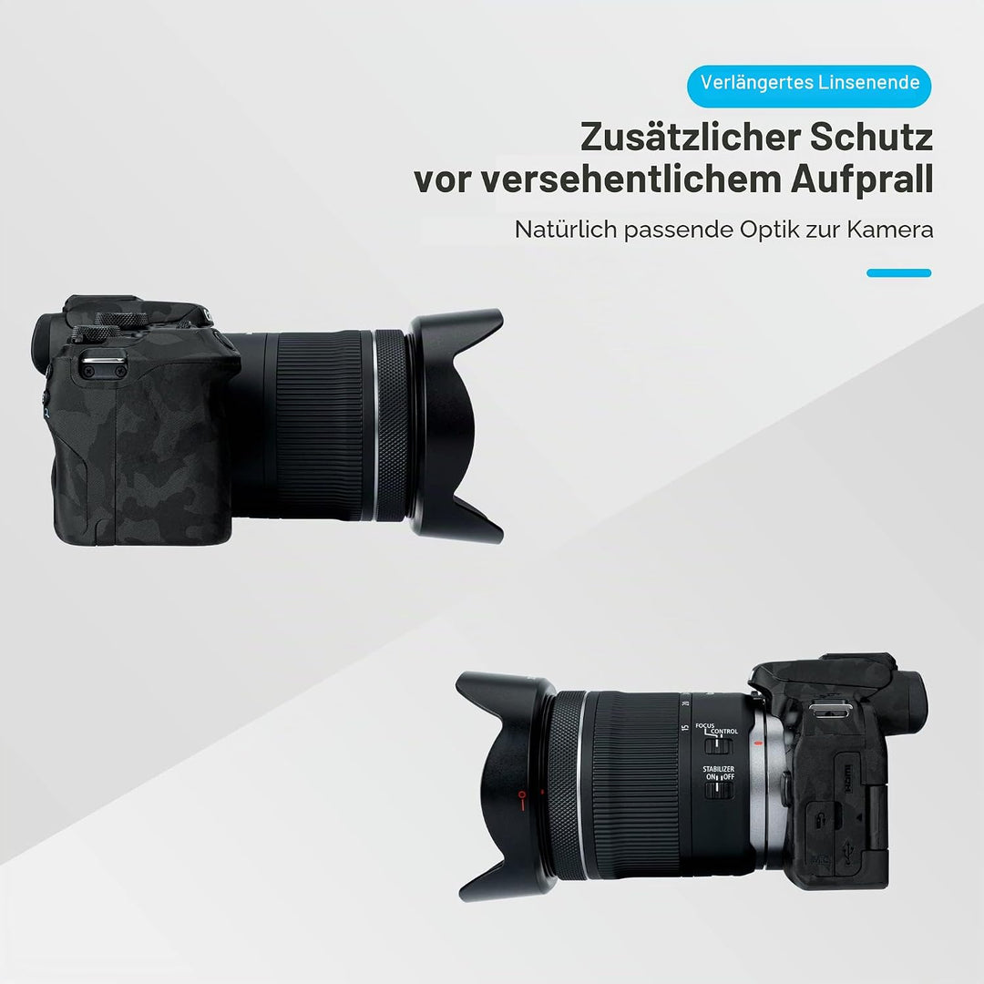 JJC EW-73E Gegenlichtblende, wendbar für Canon RF 15-30 mm F4.5-6.3 is STM Objektiv, ersetzt Canon E