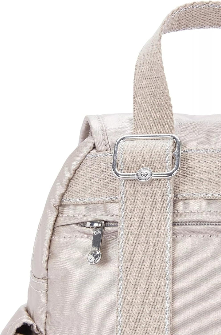 Kipling Damen City Pack Mini Rucksack, Silber (Metallic Glow), 27x29x14 Centimeters (B x H T) EU Ein