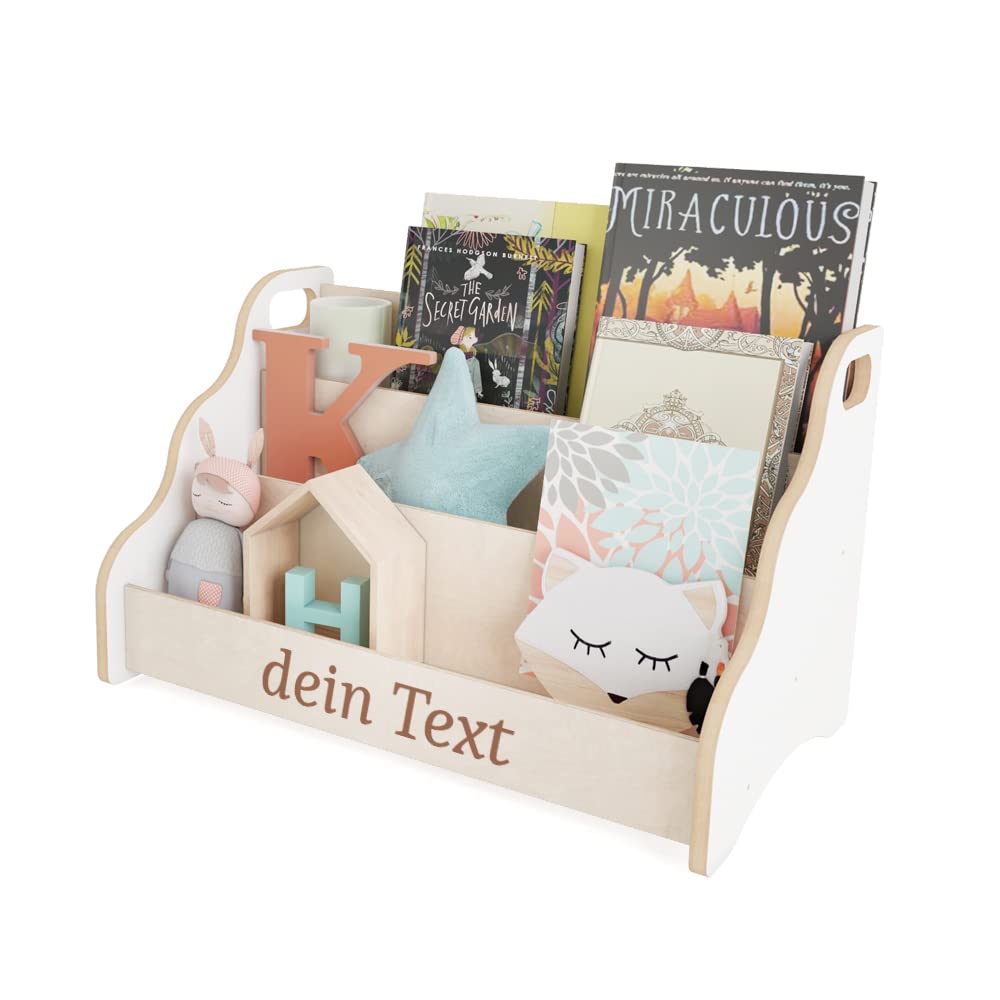 MAMOI® Bücherregal Kinder personalisiert mit Name – Kinderregal, Bücher-Organizer für Kinderzimmer M