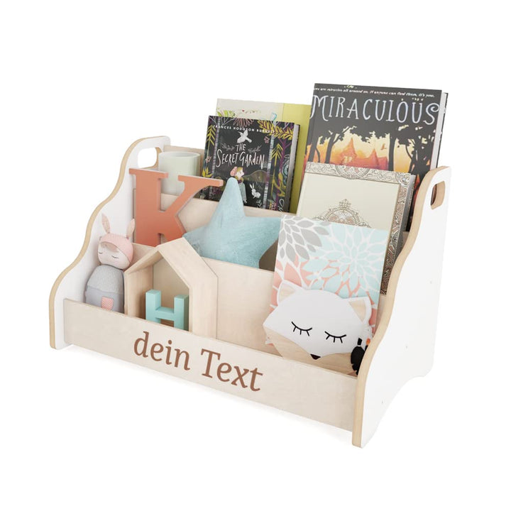 MAMOI® Bücherregal Kinder personalisiert mit Name – Kinderregal, Bücher-Organizer für Kinderzimmer M